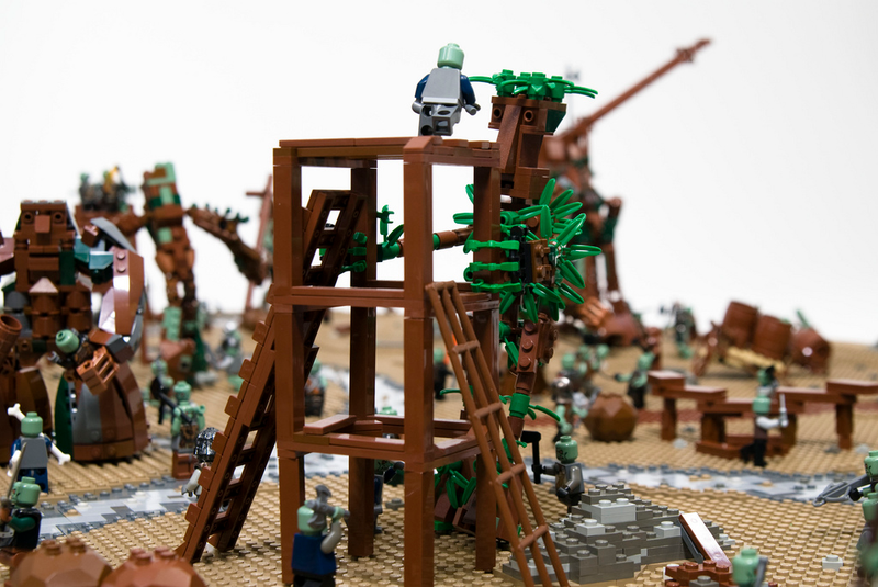 Illustration for article titled The Battle of Isengard from Lord of the Rings, depicted in 22,000 LEGO bricks